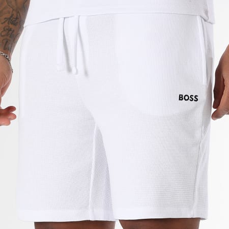 BOSS - Ensemble Tee Shirt Et Short Jogging Waffle 50535891 50535884 Blanc